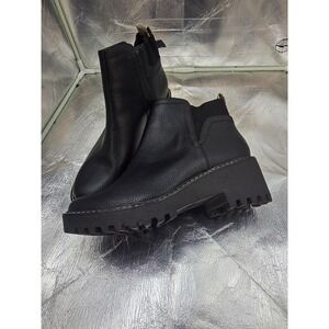 Universal Thread Womens Black Chunky Lug Sole Chelsea Boots Size 6.5 Zipper